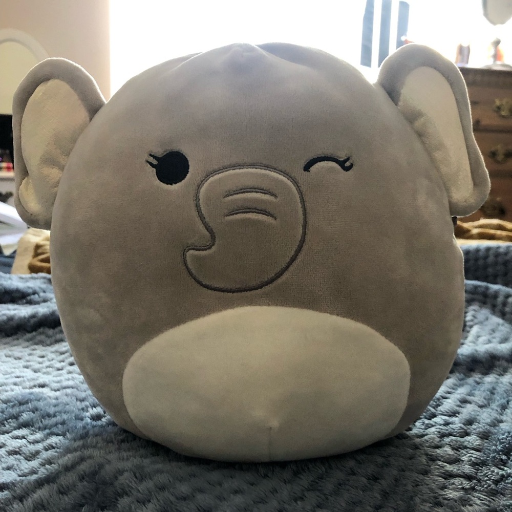 Squishmallow Mila the Elephant Winking 8” Gray Soft Plush Stuffed Toy Kellytoy